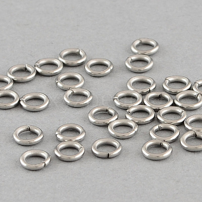 Tarnish Resistant 304 Stainless Steel Open Jump Rings A-STAS-Q186-02-6x1mm-1