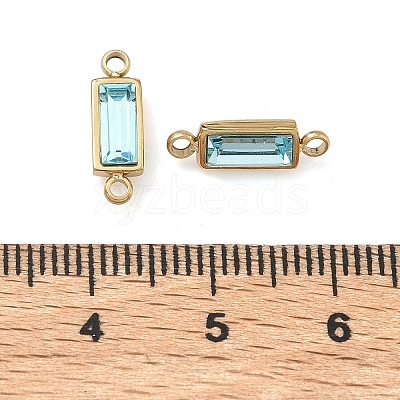 Birthstone 304 Stainless Steel Rhinestone Connector Charms STAS-L022-576G-08-1