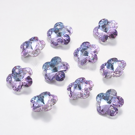 Faceted Glass Rhinestone Charms RGLA-F055-6x6-001VL-1