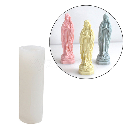Religion Virgin Mary Scented Candle Silicone Molds DIY-G104-01-1