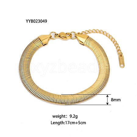 Simple Stainless Steel Snake Chains Bracelets for Summer Beach PM6439-12-1