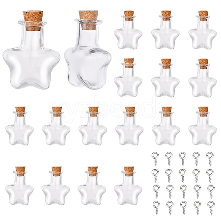 SUNNYCLUE 40Pcs 2 Style Glass Bottles AJEW-SC0001-31-1