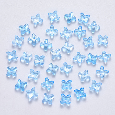 Transparent Spray Painted Glass Beads GLAA-R211-06-C01-1