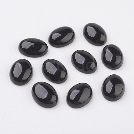 Natural Obsidian Flat Back Cabochons X-G-G741-13x18mm-20-1