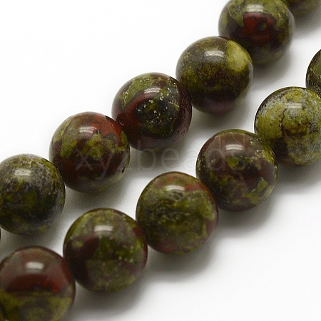 Natural Dragon Blood Beads Strands G-G735-34-6mm-1