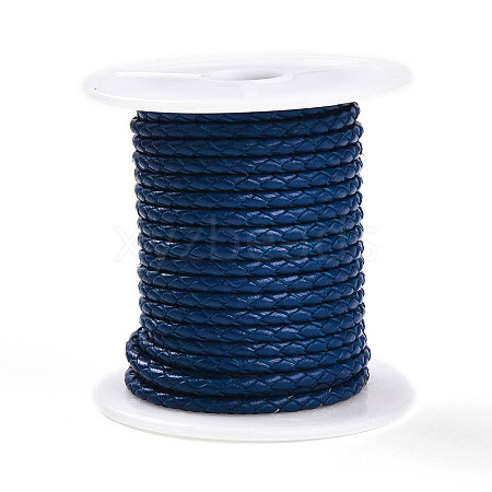 Braided Cowhide Leather Cord NWIR-N005-01E-3mm-1