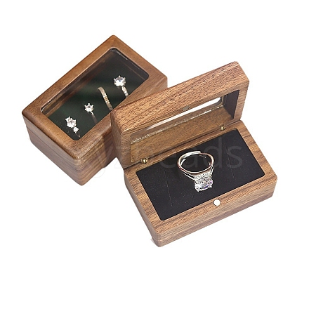 Wooden Ring Boxes with Magnetic Clasp PW-WGE21B2-01-1