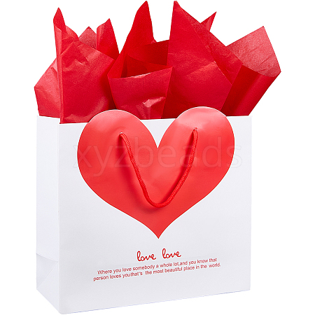 1Pc Valentine's Day Themed Heart Printed Paper Bags ABAG-SP0001-11A-1