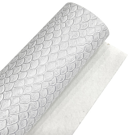 Embossed Fish Scales Pattern Imitation Leather Fabric PW-WG79112-08-1