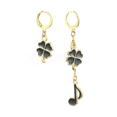 Golden Alloy Enamel Dangle Leverback Earrings EJEW-JE05654-02-1