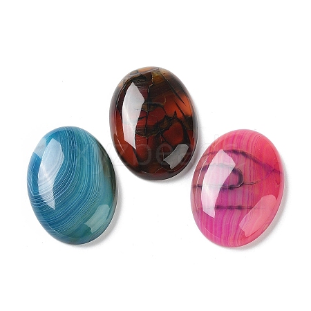 Natural Striped Agate/Banded Agate Cabochons G-H296-01F-1