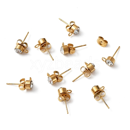 304 Stainless Steel Stud Earrings Findings STAS-WH0029-44C-G-1