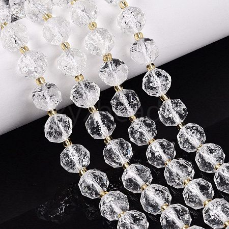 Ombre Effect Dyed Transparent Crackle Glass Beads Strands GLAA-Q111-10MM-08-1