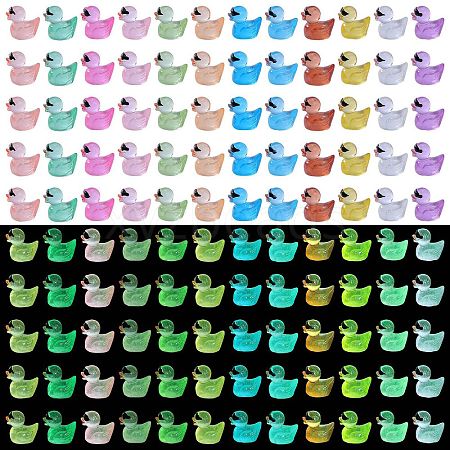 120Pcs 12 Colors Mini Luminous Resin Sunglasses Duck Display Decorations RESI-SZ0003-33-1