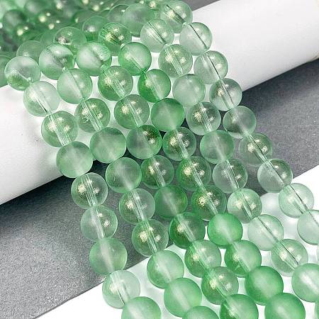 Frosted Transparent Glass Bead Strands GLAA-P065-8mm-04-1