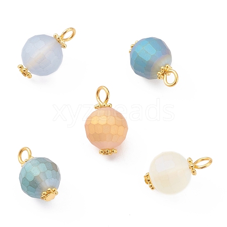 Electroplate Glass Beads Pendants PALLOY-JF00657-1