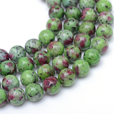 Round Dyed Natural Gemstone Bead Strands X-G-R345-10mm-15-1