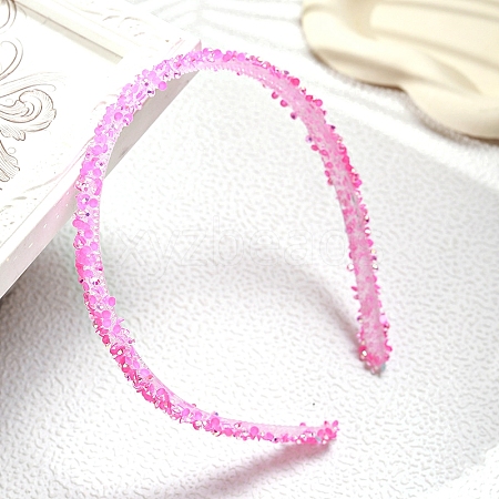 Glass Rhinestone HairBands for Women & Girl PW-WG54323-08-1