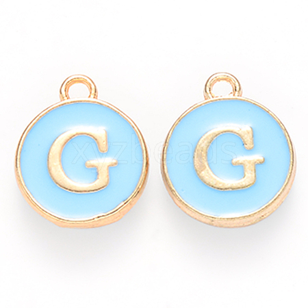 Golden Plated Alloy Enamel Charms X-ENAM-S118-04G-1