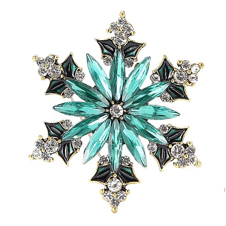 Snowflake Alloy Rhinestone Brooches for Backpack Clothes PW-WGC3E36-01-1