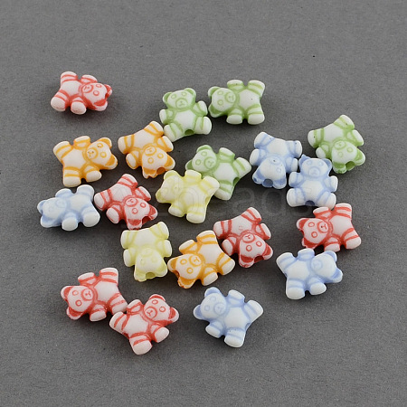 Craft Style Bear Acrylic Beads MACR-S245-01-1