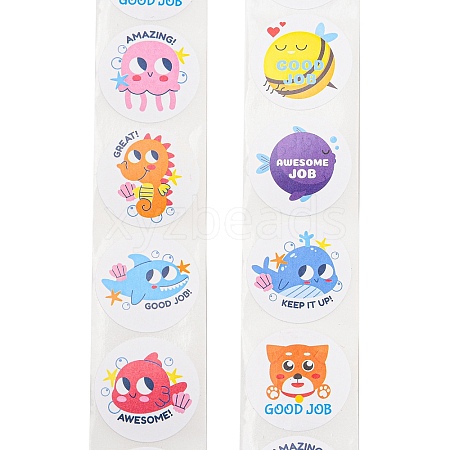8 Styles Self-Adhesive Paper Cartoon Reward Stickers DIY-A049-01A-1