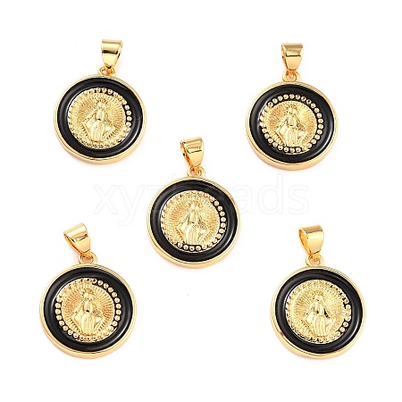 Brass Enamel Pendants KK-P209-03G-01-RS-1