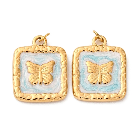 304 Stainless Steel Enamel Pendants STAS-U061-37G-A05-1
