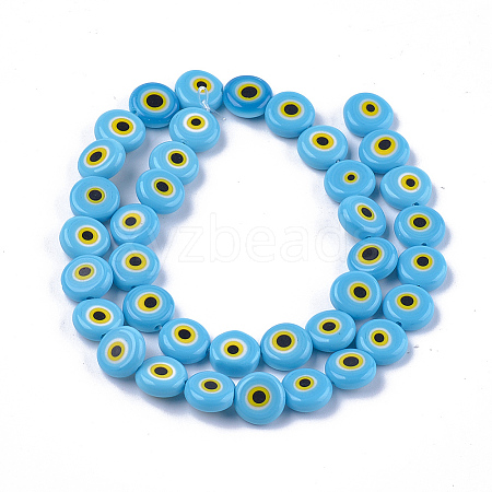 Handmade Evil Eye Lampwork Beads Strands LAMP-S191-02C-09-1