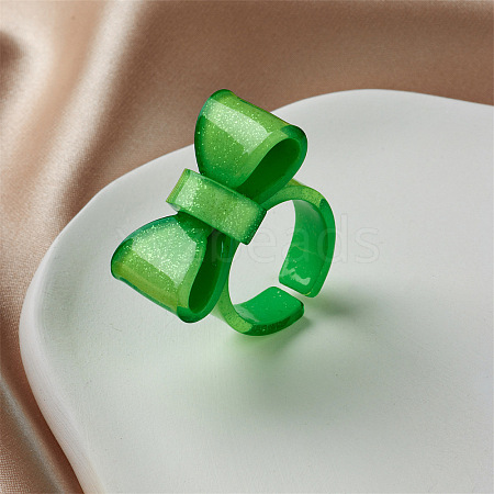 Bowknot Resin Cuff Rings for Women FS-WG62775-01-1