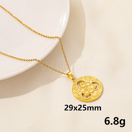 Stainless Steel Trinity Knot Pendant Necklaces NZ8633-12-1