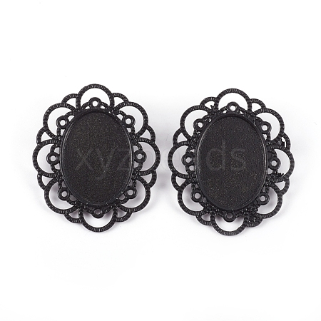 Zinc Alloy Brooch Findings PALLOY-WH0066-23E-1