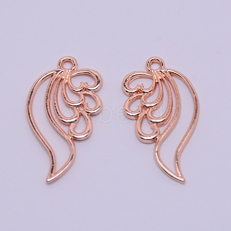 Hollow Alloy Kitten Open Back Bezel Pendants PALLOY-WH0080-18RG-RS-1