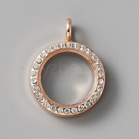 Alloy Crystal Rhinestone Locket Pendants FIND-WH0061-50A-RG-1