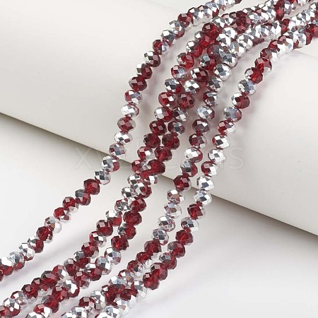 Electroplate Transparent Glass Beads Strands EGLA-A034-T6mm-M02-1