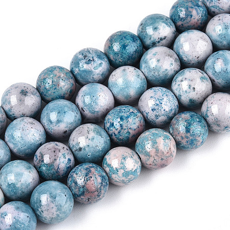 Dyed Synthetic Fossil Beads Strands G-T139-8mm-66G-1