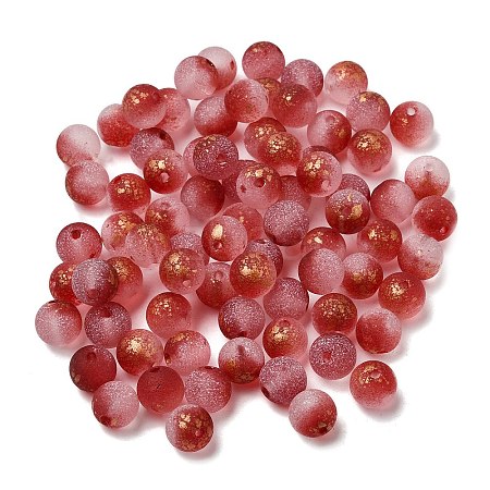 Frosted Transparent Glass Beads GLAA-A045-04J-1