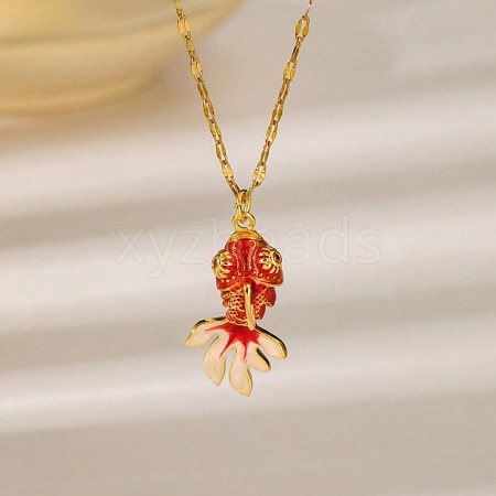 Summer Beach Brass Enamel Pendant Necklaces WG2737B-02-1