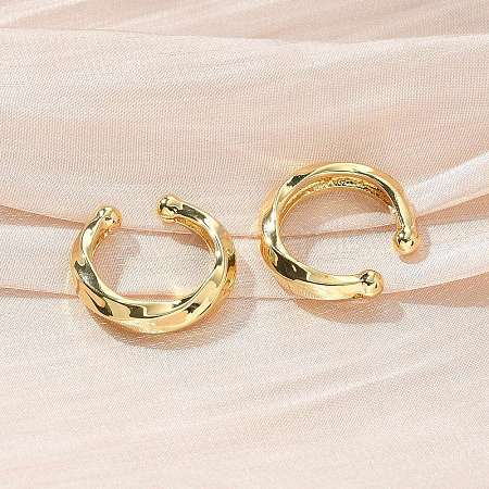 Rack Plating Brass Chunky Cuff Earrings for Women EJEW-G288-14G-1