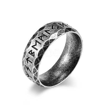 Viking Word Pattern 304 Stainless Steel Finger Rings for Men FS-WG08DAB-09-1