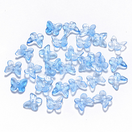 Transparent Spray Painted Glass Charms X-GLAA-T016-21A-1