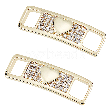 CHGCRAFT 1Pair Brass Cubic Zirconia Shoes Buckles FIND-CA0004-48-1
