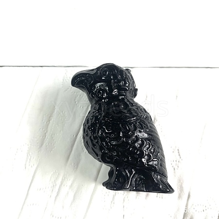 Natural Obsidian Carved Parrot Figurines PW-WGCDB06-03-1