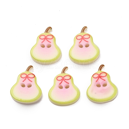 2-Hole Printed Opaque Resin Buttons RE-CBA2C75-04A-1