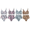 4Pcs 4 Styles Printed Acrylic Pendants MACR-FS0001-75-1