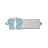 304 Stainless Steel Light Blue Enamel Connector Charms STAS-P377-16P-C-1