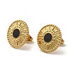 Ion Plating(IP) 304 Stainless Steel Flat Round Stud Earrings EJEW-C114-10B-G-2