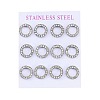 304 Stainless Steel Stud Earrings EJEW-C099-09P-02-1