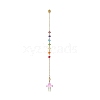 Chakra Glass Beaded Dowsing Pendulum PALLOY-JF02022-2