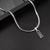 Rectangle 304 Stainless Steel Cubic Zirconia Snake Chain Pendant Necklaces FS-WGB1AC9-01-1